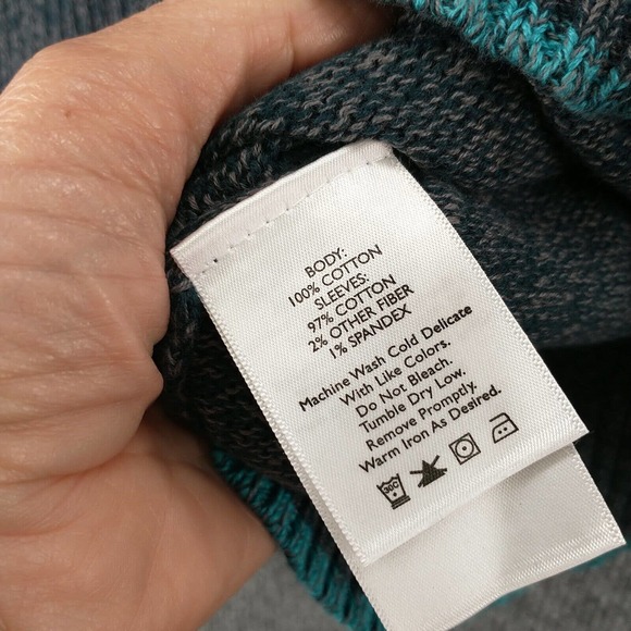 Eddie Bauer Women's Pullover Marled Knit Sweater Multi XS Raglan Sleeve Cotton - Picture 9 of 13